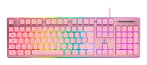 Deltaco - PK75 RGB Tastatur - Membran - UK LAYOUT - Pink Deltaco