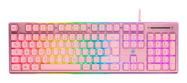 Deltaco - PK75 RGB Tastatur - Membran - UK LAYOUT - Pink Deltaco