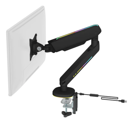 Premium RGB Single Monitor Arm - Sort - Justerbar - 17-32" DELTACO