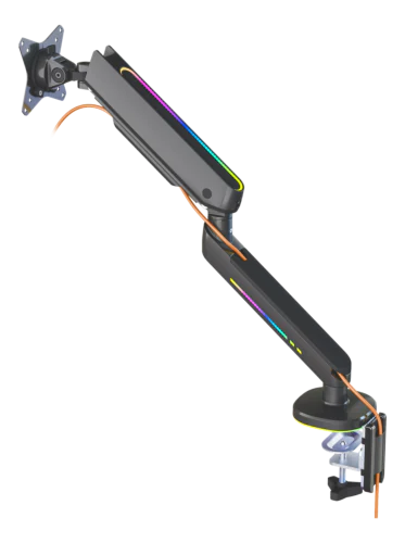 Premium RGB Single Monitor Arm - Sort - Justerbar - 17-32" DELTACO