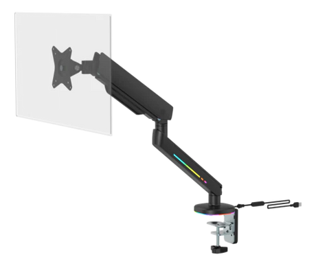 Premium RGB Single Monitor Arm - Sort - Justerbar - 17-32" DELTACO