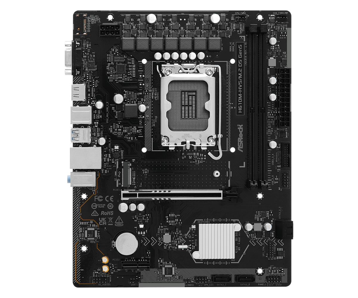 ASRock H610M-HVS/M.2 D5 Gen5 bundkort - LGA1700, DDR5 - produktbillede
