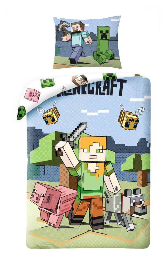 Minecraft Sengetøj - Graphic - 140×200cm + 70×90 cm Minecraft