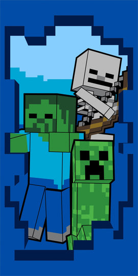 Minecraft Beware bath towel, beach towel 70x140cm Minecraft