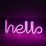 Hello Neon LED Lampe Pink