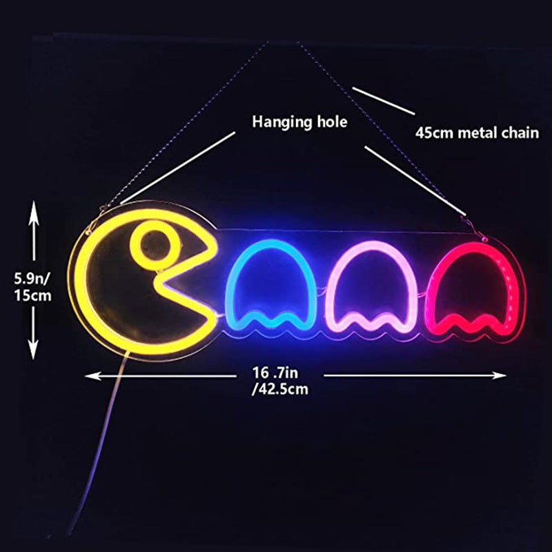 Retro pac Gaming Neon LED Lampe