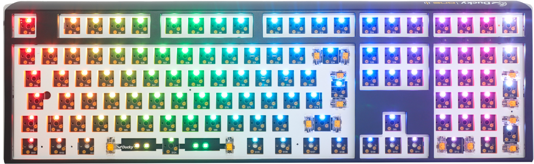 Ducky One 3 - Hot Swap ISO Barebone Schwarz - Volle Größe - RGB - Ohne Schalter/Tastenkappen