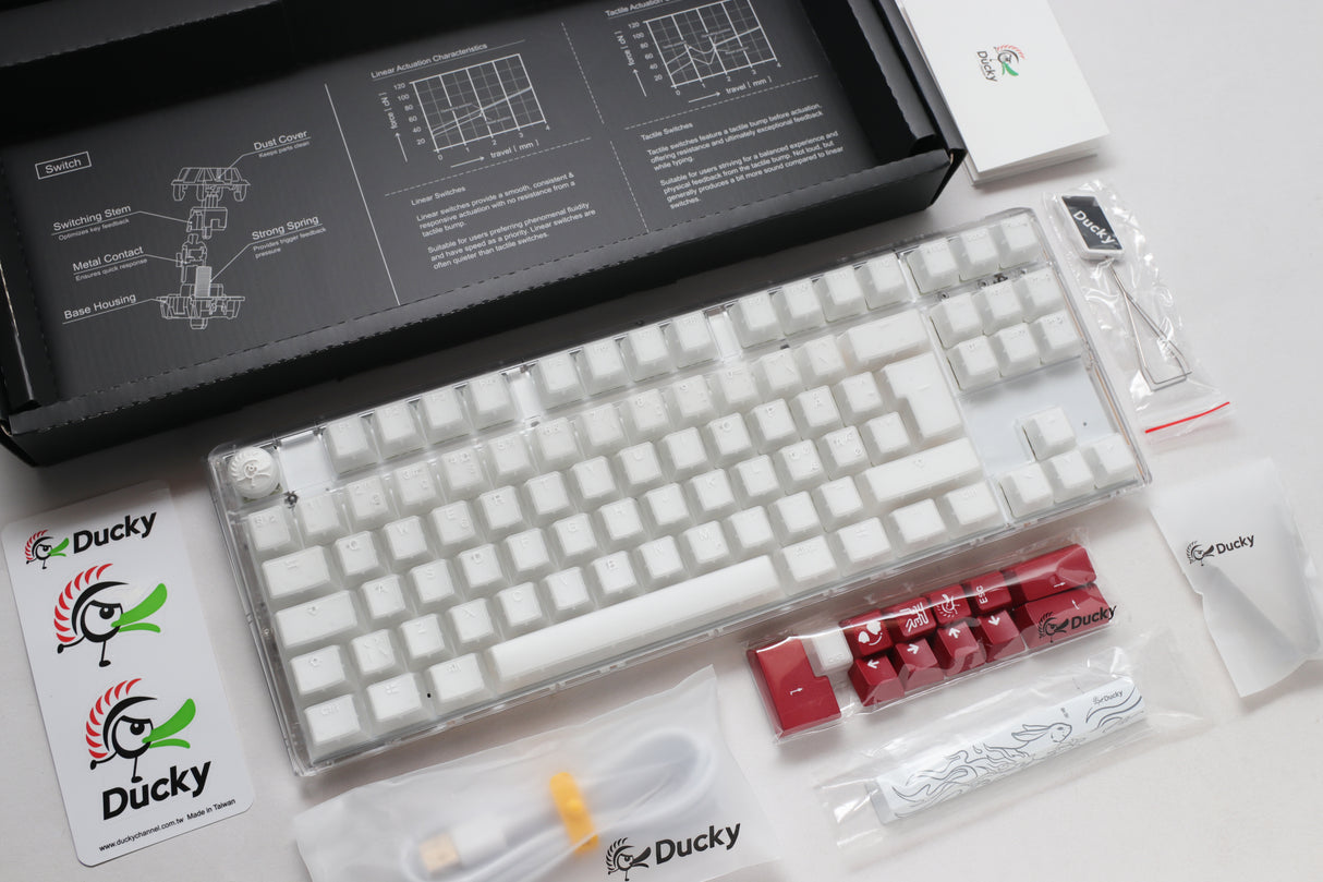 Ducky One 3 - Aura White Nordic - TKL - Cherry Red - RGB