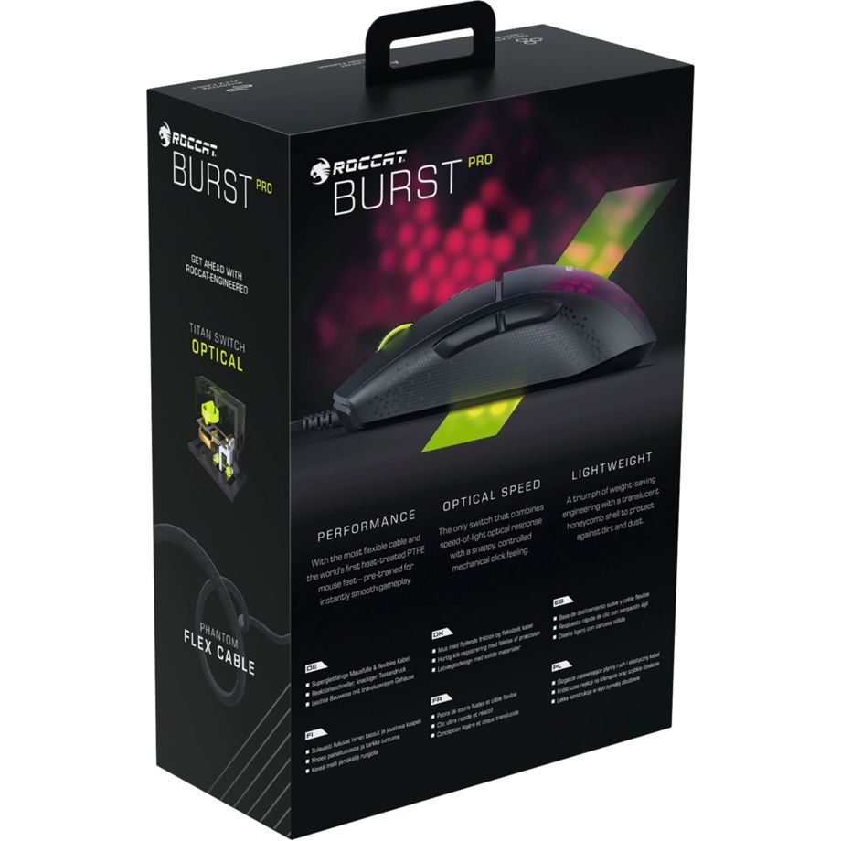 Roccat Burst Pro schwarze RGB-Gaming-Maus
