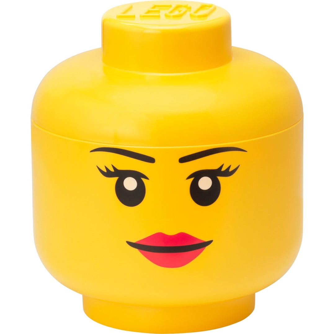 Room Copenhagen LEGO Iconic Storage Head "Girl", storage box (yellow, size L, female)