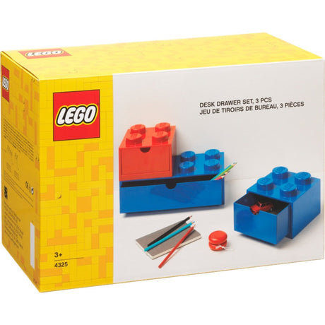 Room Copenhagen LEGO desk drawers set of 3, storage box (red) Room Copenhagen