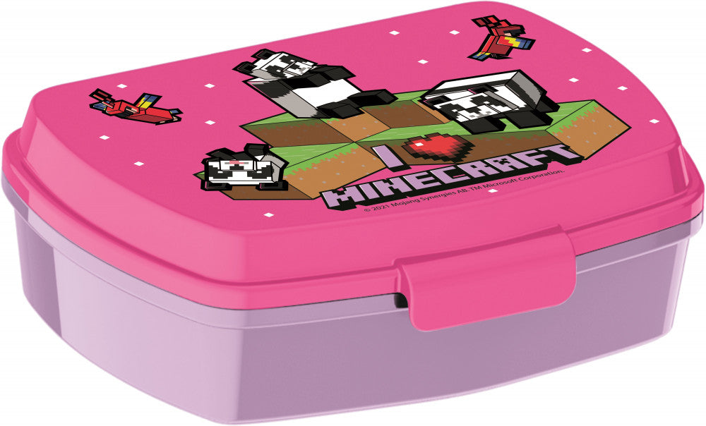 Minecraft Plastik Madkasse - Pink Minecraft