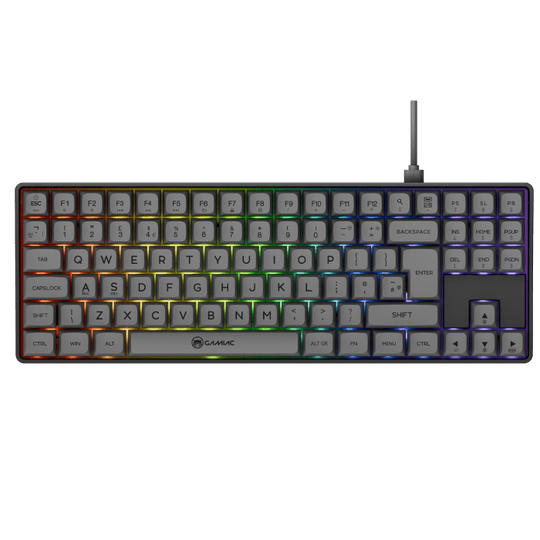 Gamiac TKL90G - Grå/Sort - TKL Tastatur - Blå Switch
