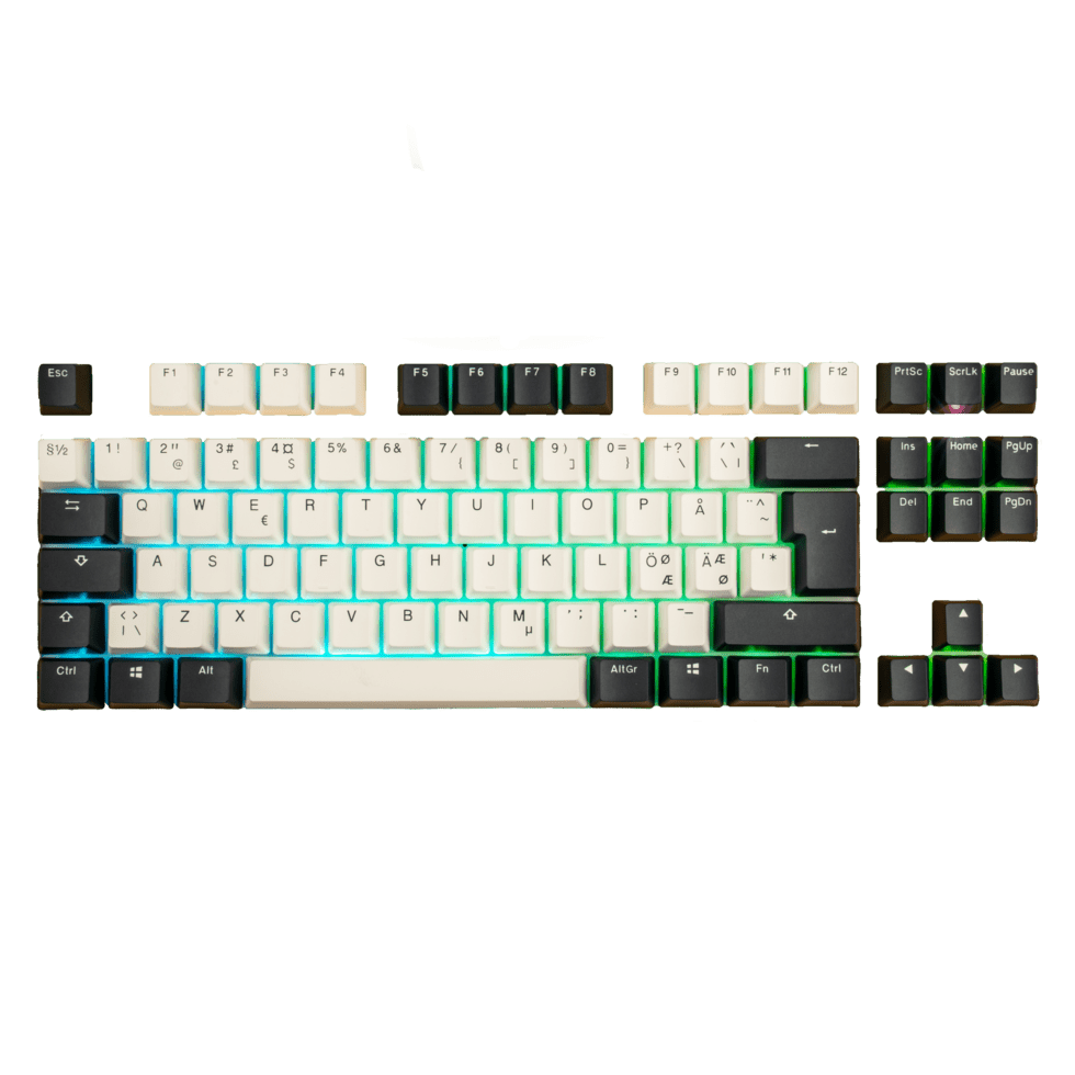 Ducky Tuxedo  Keycap Set - double shot PBT - Black & White