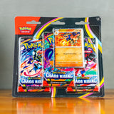 Chaos Rising 3-Pack Blister med Charmeleon-promokort og tre engelske boosterpakker