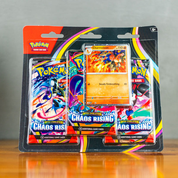 Pokémon TCG Chaos Rising 3-Pack Blister – Charmeleon, engelsk