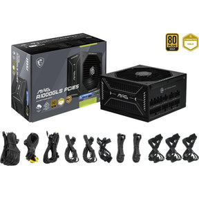 MSI MAG A1000GLS PCIE5 – strømforsyning – Sort