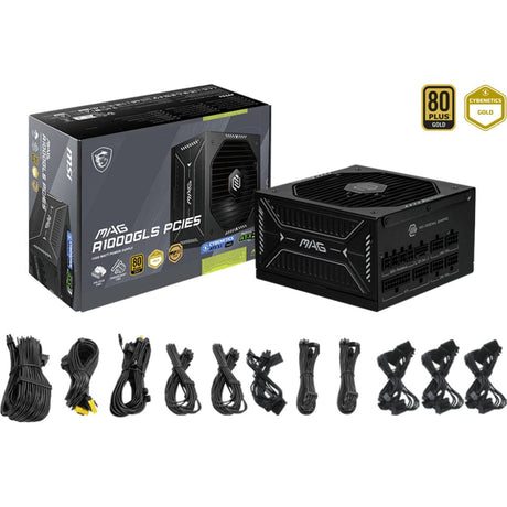 MSI MAG A1000GLS PCIE5 – strømforsyning – Sort