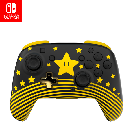 Turtle Beach Rematch Wireless – Super Mario Star – Switch – controller på sort baggrund