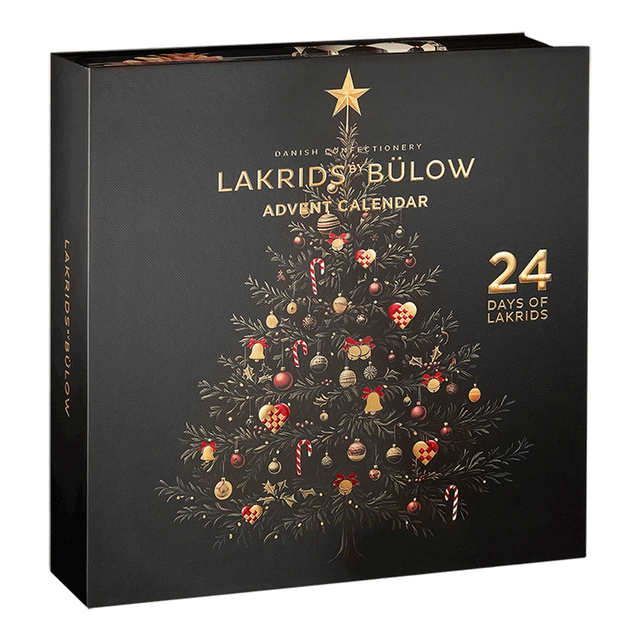 Lakrids by Bülow julekalender 2026 – 345 g – kalenderens lukkede emballage