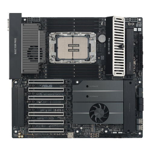 ASUS Pro WS W890E-SAGE SE – bundkortets sokkel og udvidelsespladser