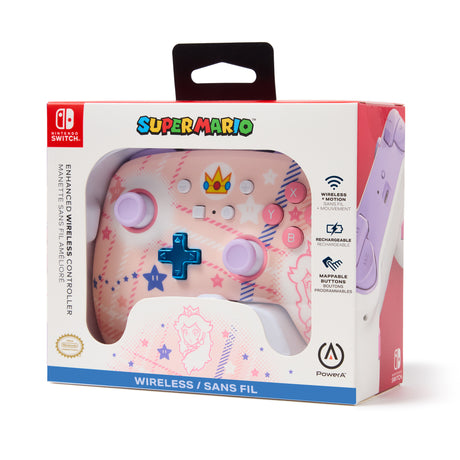 PowerA Enhanced Wireless Controller – Princess Peach Plaid – Switch – produktbillede 1