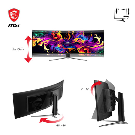 MSI MPG 491CQPDE QD-OLED 49 5120 x 1440 (UltraWide) HDMI DisplayPort USB-C 144Hz MSI