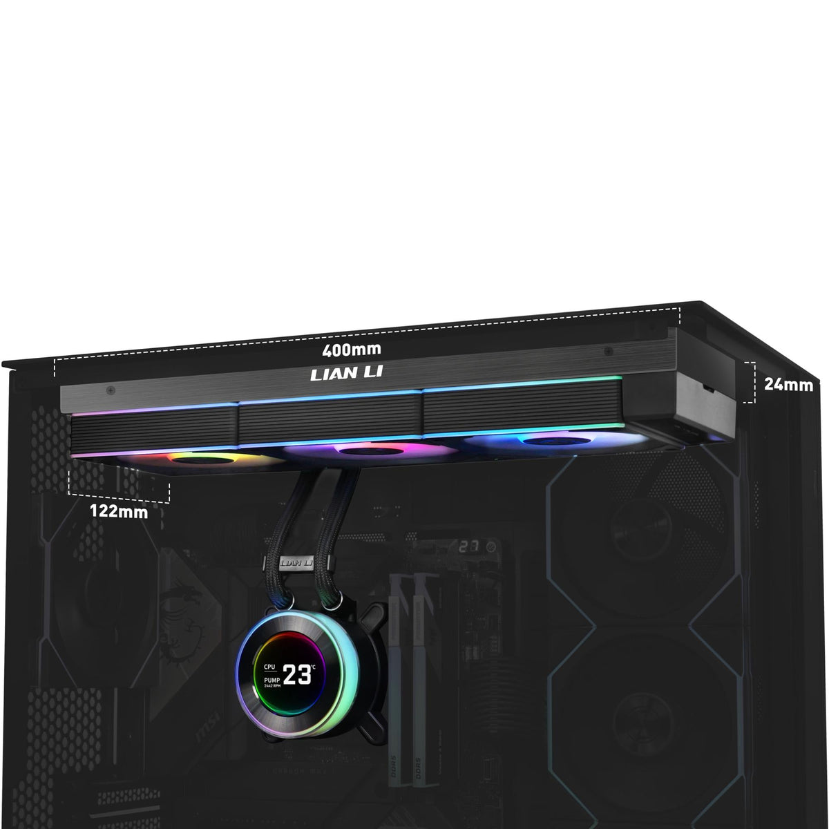 Lian Li Hydroshift II LCD-C, 360CL Wireless, Black Lian Li