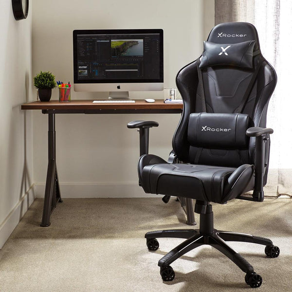 XROCKER AGILITY SPORT ESPORT PC BÜRO-GAMINGSTUHL - CARBON SCHWARZ