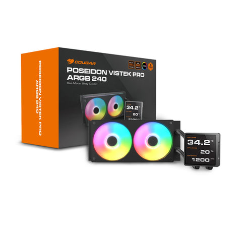 COUGAR Poseidon Vistek Pro 240, ARGB, sort AIO-vandkøler – produktdetalje