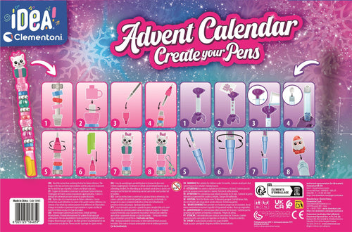 Clementoni Create Your Pens julekalender – 8 penne – 18485 – kalenderens låger