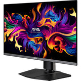 MSI MAG 272UP QD-OLED X24 – 26,5″ gamingskærm, 3840 × 2160, 240 Hz – forside set skråt fra højre