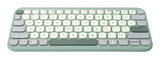 ASUS Marshmallow Keyboard KW100 – taster og arbejdsflade set ovenfra (vinkel 2); tastaturlayout illustrativt