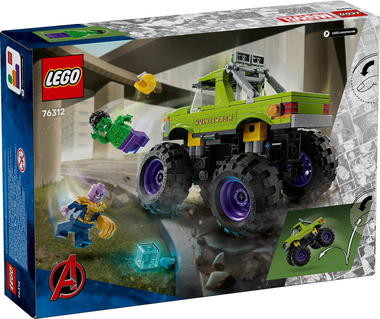 LEGO 76312 Marvel Super Heroes Marvel Hulk Truck vs. Thanos LEGO