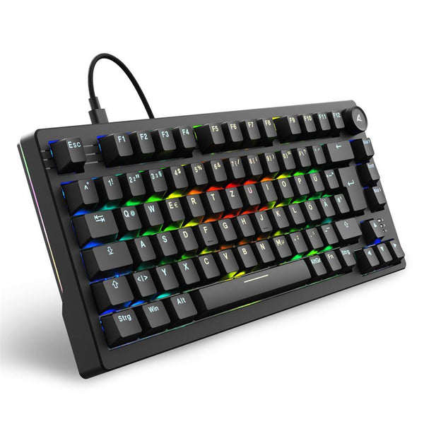 Sharkoon SKILLER SGK25 mekanisk tastatur – Huano Red, sort, tysk QWERTZ