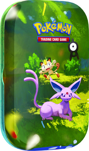 Pokémon TCG 30th Celebration – Mini Tin – Assorteret – eksempel på én tin med Espeon-motiv