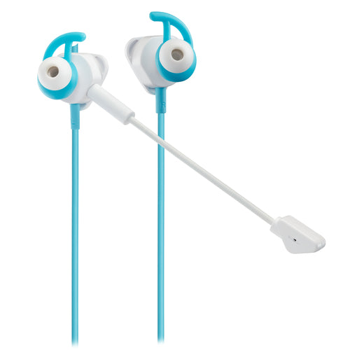 Turtle Beach Battle Buds – in-ear-headset, hvid/blå – Earbuds med aftagelig mikrofon