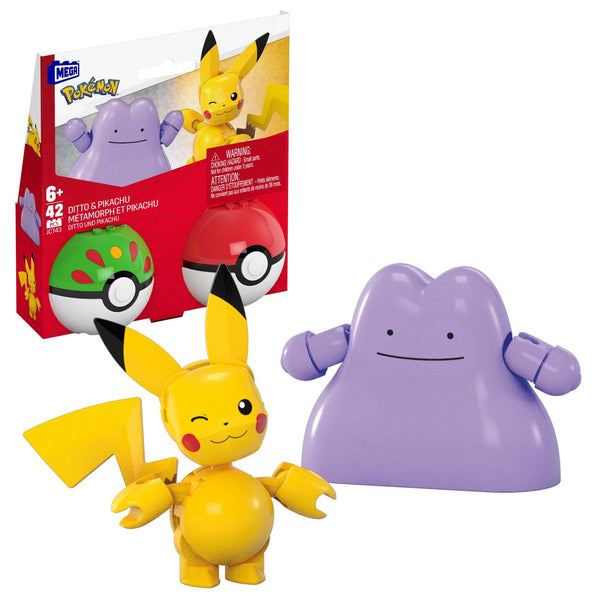 MEGA Pokémon Poké Ball Byggesæt – Pikachu & Ditto 2-pak