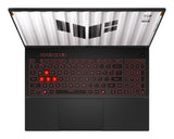 ASUS TUF Gaming A16 FA608UP-TU131W – tastatur og arbejdsflade set ovenfra; layout på billedet er illustrativt