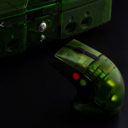 8BitDo Retro R8 Xbox Edition – trådløs PC-mus – Mus og ladestation ved separat tastatur som eksempel