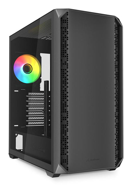 Sharkoon AK2 RGB ATX-kabinet – sort, 2 blæsere, USB-C og BTF – billede 2