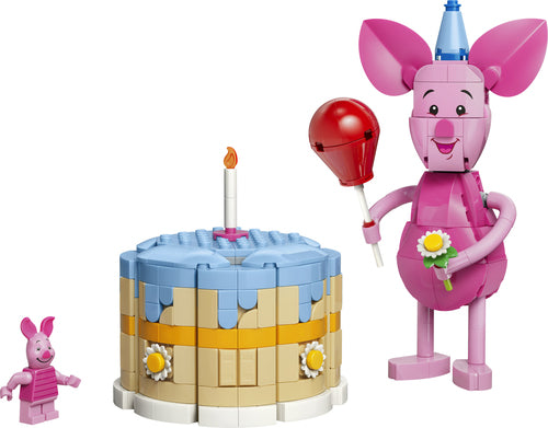 LEGO Disney 43305 – Grislingens fødselsdagssjov – Grisling med ballon, kage og Grisling-minifigur
