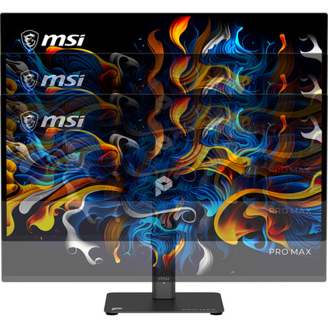 MSI PRO MAX 271QPX14G – 26,5″ QD-OLED-skærm, 144 Hz – højdejustering illustreret