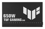 ASUS TUF Gaming 650B EVO – side med 650W- og TUF-mærkning