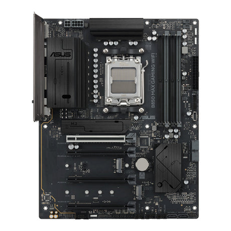 ASUS B850 MAX Gaming WiFi – bundkort set ovenfra