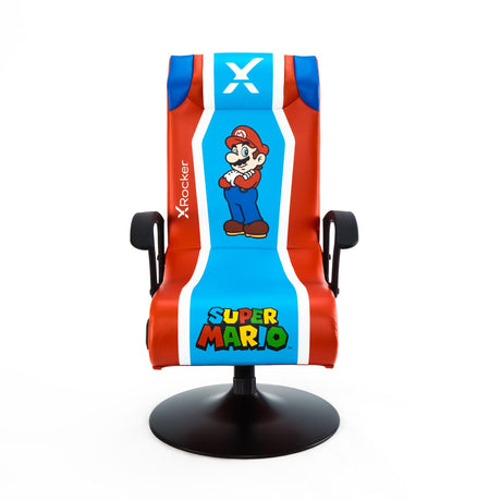 X-ROCKER: Super Mario 2.1 Audio Pedestal Chair - Red/Blue X-Rocker