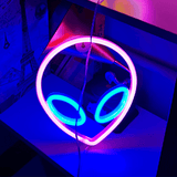 Alien Neon LED Lampe Blå Øjne Geekd