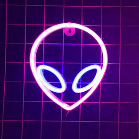 Alien Neon LED Lampe Blå Øjne Geekd