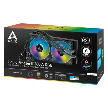 ARCTIC Liquid Freezer II 280 A-RGB Processors flydende kølesystem 1-pack Sort 140 mm ARCTIC