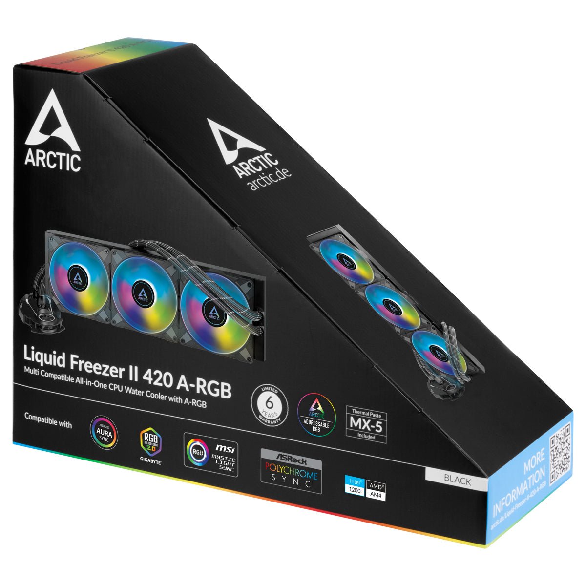 ARCTIC Liquid Freezer II 420 A-RGB Processors flydende kølesystem 1-pack Sort 140 mm ARCTIC